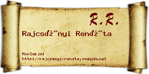 Rajcsányi Renáta névjegykártya